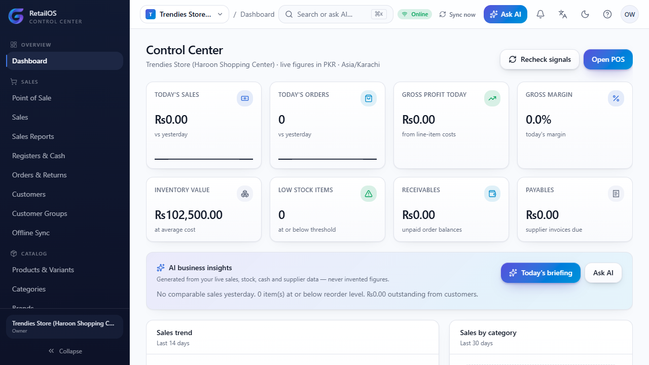 Admin dashboard